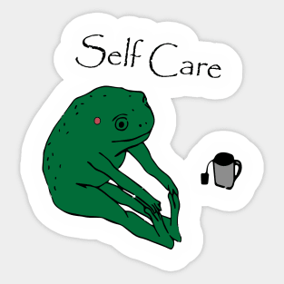 Self care Frog with colors Sticker